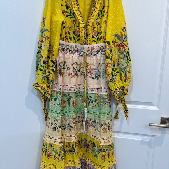 Farm rio mixed delicate flowers long sleeve maxi dress - Picture 3 of 7